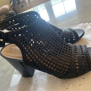 Sam Edelman stacked heel mule sandals, size 6